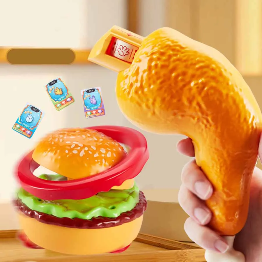 Hamburger Infrared Remote Control Toy Simulation Chicken Legs Fun PK Guessing With Music And Lights Parent-child Interaction Toy