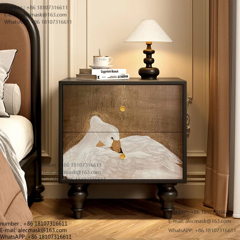 

Solid wood French retro storage cabinet, storage cabinet, bedroom bedside table, living room side cabinet, chest of drawers, cab