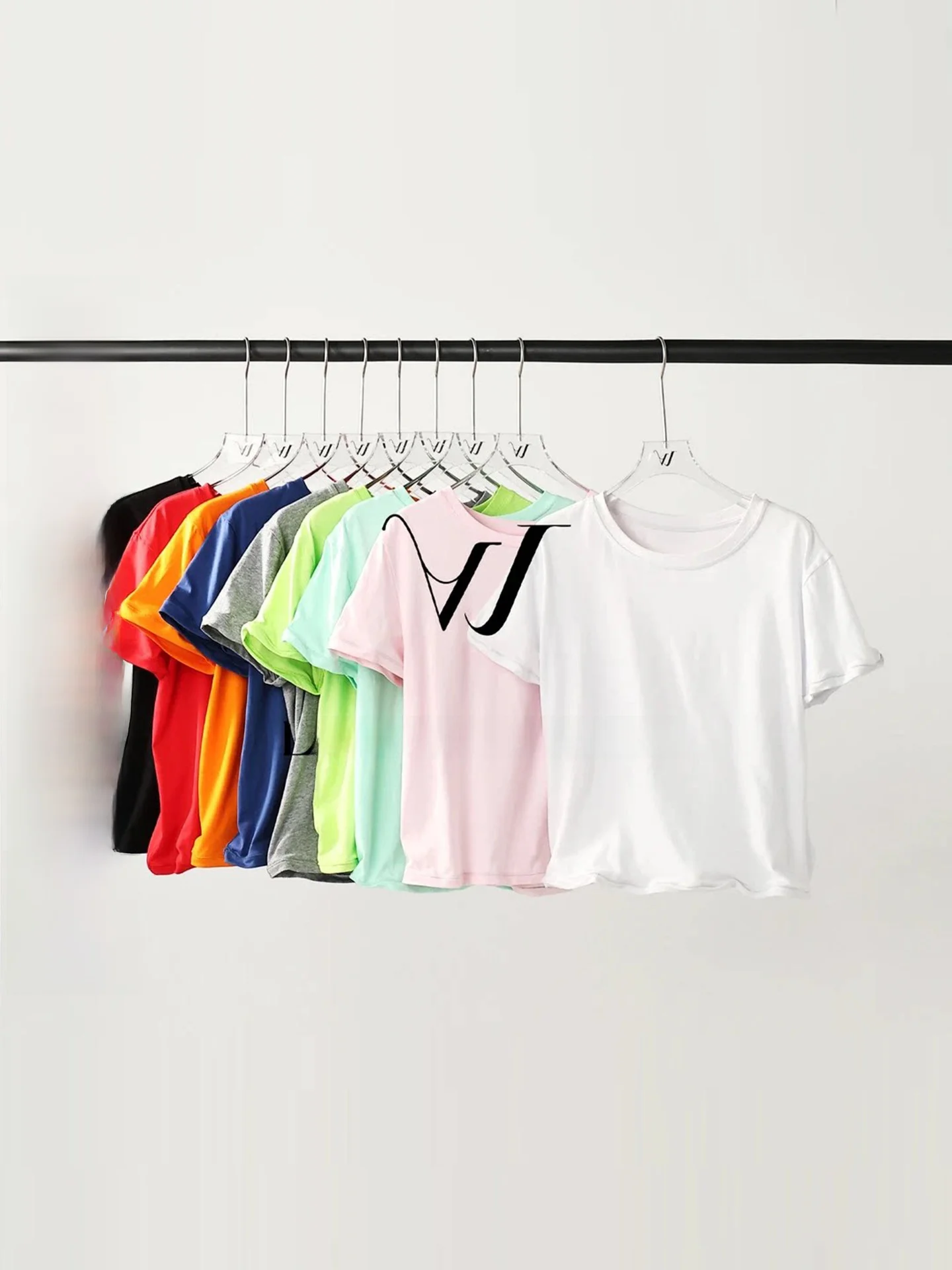 

100% Cotton Comfortable Short Sleeve round Neck T-Shirt Women's Fashion Versatile P Home Twist T Li Wan Jun Minimalist Style ...