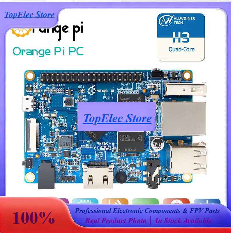 TopEsOrange Pi PC+Power Cable,Supported Android, Ubuntu, Debian Mini Single Board