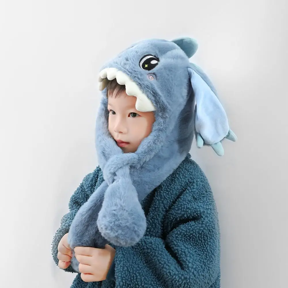 Mode Warme Babymuts Met Sjaal Winddicht Cartoon Draak Warm Oorbescherming Cap Koudbestendig Hoeden uit één stuk Sjaals Buiten