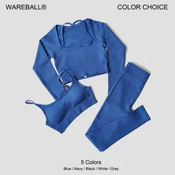 WAREBALL Seamless Workout Crop Top Sport Leggings Sexy Top Bra Yoga Outfits For Women Sportswear Athletic Wear Gym Sets