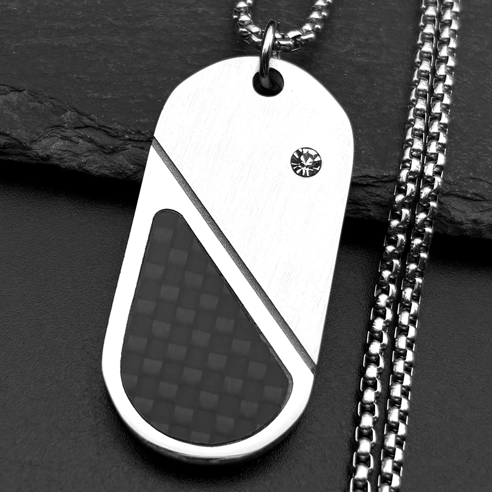 

Hiphop Dog Tags Pendant Necklace For Women Men Stainless Steel Silver Color Military Army Style Male Chain Jewelry Accessories