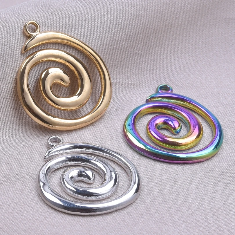 5Pcs Fashion Spiral Swirl CharmsVortex Circle Pendants for Necklace Bracelet Earring Jewelry Making Handmade Findings Wholesale