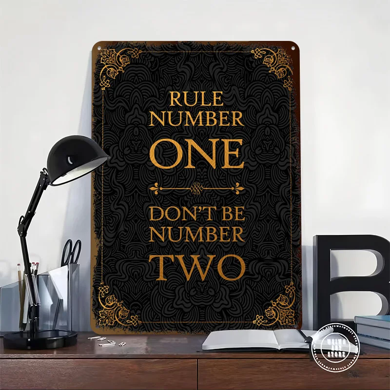 Dont Be Number Two Printed Poster Customized Wall Art Retro Vintage Metal Tin Signs for Decoration Home Decor Accessories House