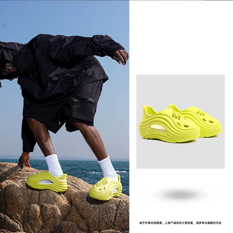 Summer Women Sandals Light EVA Men\'s Casual Shoes Hole Shoes Clogs Sandals Home Outdoor Male Beach Flat Slippers Big Size