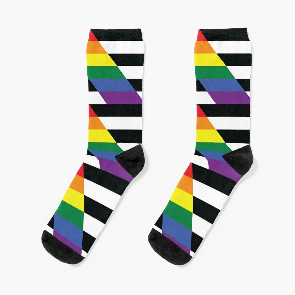 Straight Ally Pride Flag Socks Soccer Men's golf tennis Boy Socks Women's