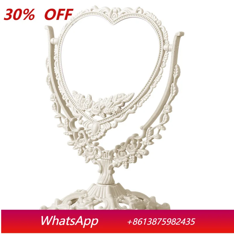 

Yjq retro double-sided mirror dormitory desktop princess desktop mirror plastic storage home