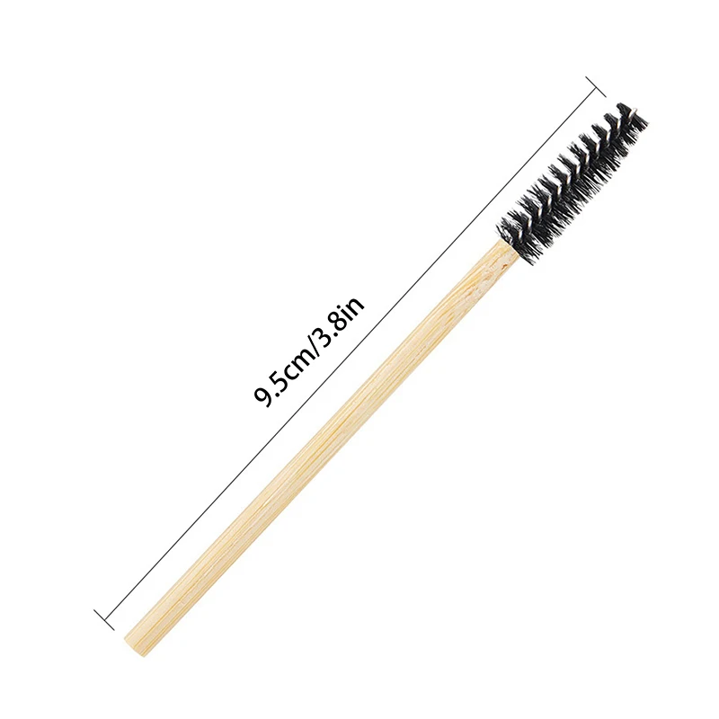 Brosse à cils avec manche en bambou, baguettes de mascara, applicateurs d'extension de cils, peigne à friser les cils, outils de maquillage, 50 pièces