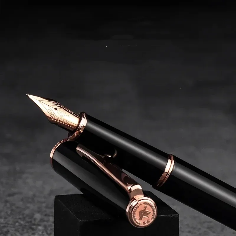 HONGDIAN 920 Rose Gold Fountain Pen Extra Fine/Fine Nib 0.4/0.5mm Ink Pen For Ladies Business Office School Supplies Stationery
