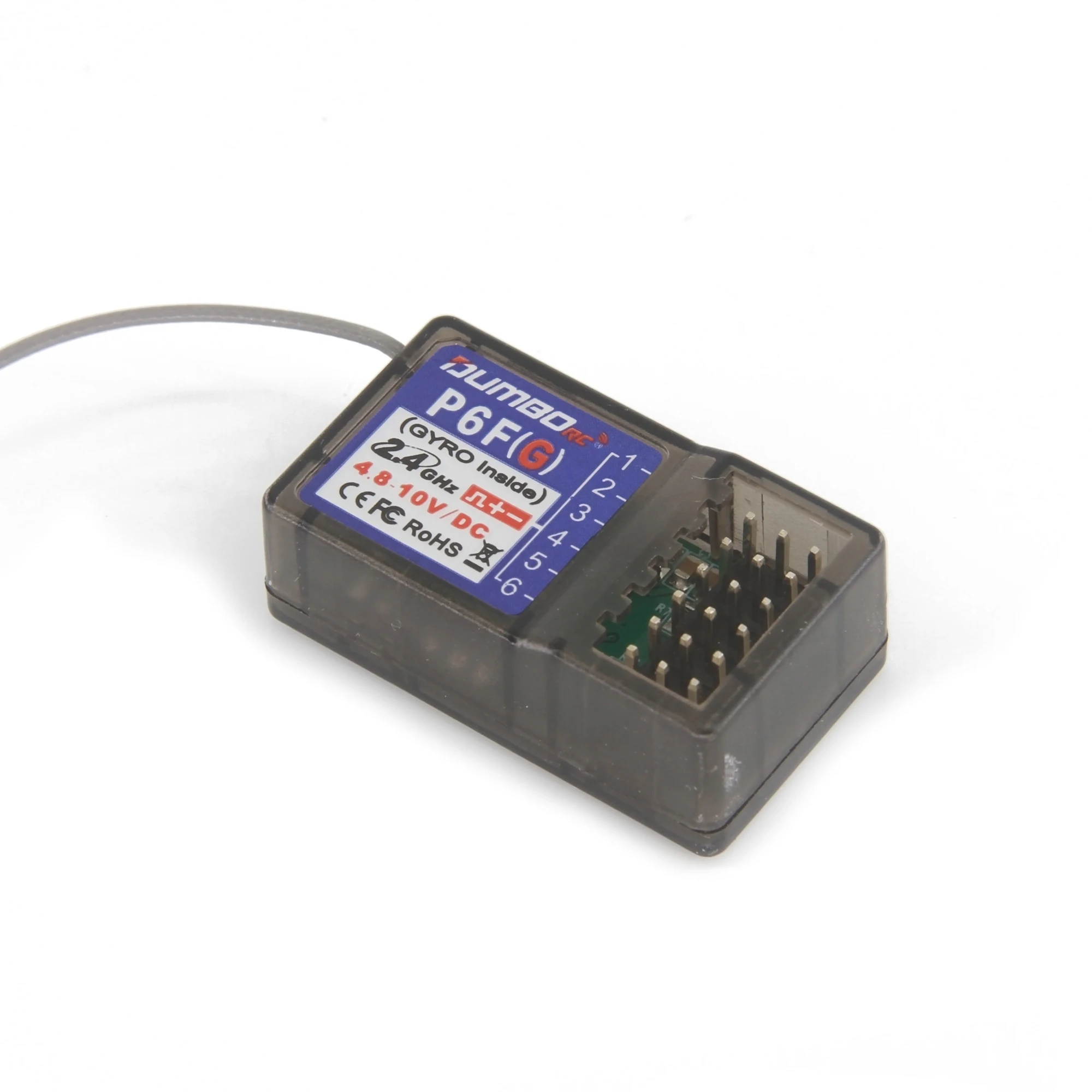 DUMBORC P6FG 6CH 2.4G Receptor Sistema de Rádio Giroscópio para X4 X6 DDF-350 Transmissor Controle Remoto RC Carro Barco Turck Axial Wltoys