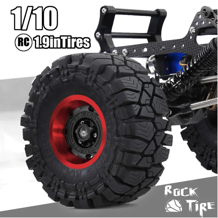 1.9 Metalowe Osłony Felg Zapobiegające Zsuwaniu Się, Zestaw 4 szt., Pasują do Rc4Wd D90 Axial Scx10 Wraith Tamiya Hpi 1/10 Crawler Car, Uniwersalne Części Tuningowe do Opon 115mm