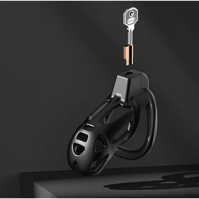 ذكر القضيب قفل العفة قفص مع قفل 4 أحجام مختلفة من ذكر العفة قفص جهاز خاتم الديك القضيب الوثن ضبط النفس لعبة الجنس