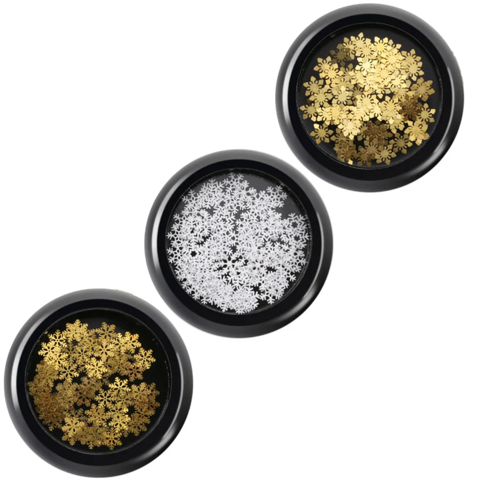 

3 Boxes Snowflake Nail Art Stickers Christmas Manicure Charms DIY Accessories Nail Sequins Decorations Snowflake Manicure Charms