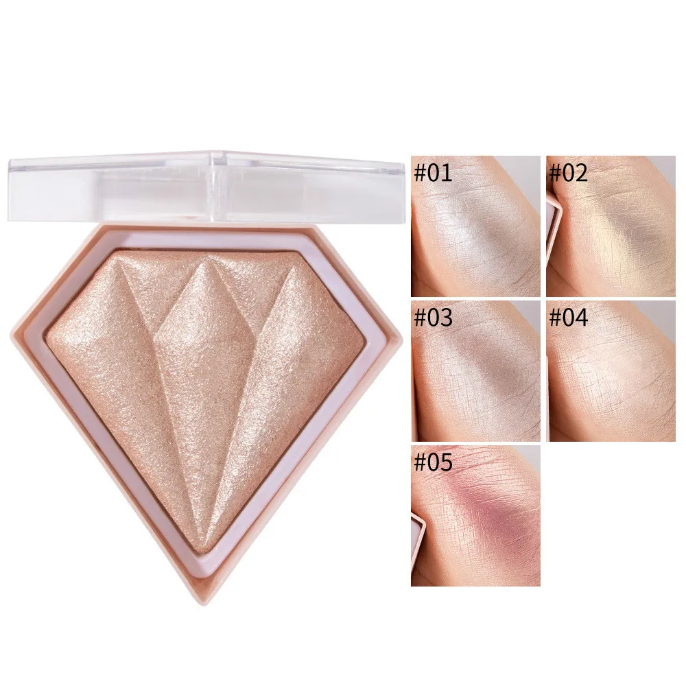 Polvo resaltador de diamante, paleta de purpurina, maquillaje Facial, bronceador, brillo de contorno Facial, iluminador de polvo, resaltador cosmético