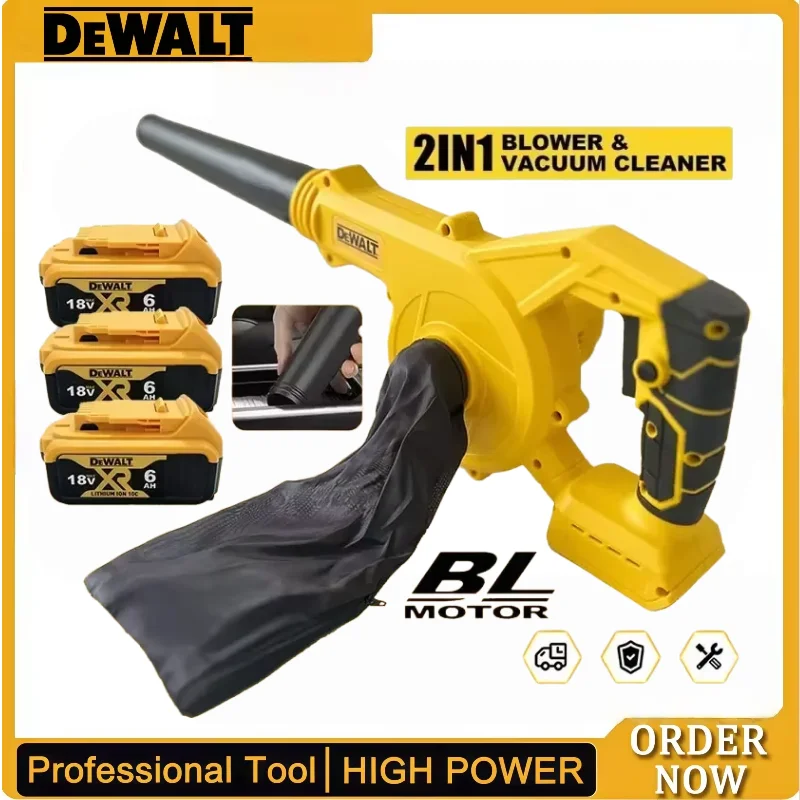 Dewalt Cordless Air Blower Vacuum Cleaner 2 in 1, Ultra Portable Electric Leaf & Computer Dust Removing Cleaning Duster
