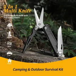 Multifunctional Scissors Stainless Steel Folding Knife Outdoor Survival Gadgets Gifts for Dads