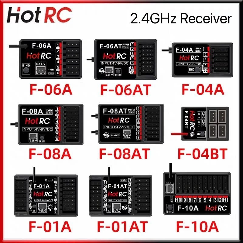 HOTRC full series receiver 2.4GHz 4/6/8/10 channel light controlled gyroscope voltage feedback receiver