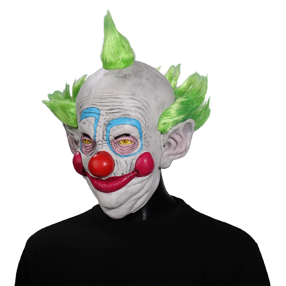 Killer Klowns From Outer Space Demon Clown Mask Cosplay Killer Joker Latex Helmet Halloween Carnival Purim Party Costume Props