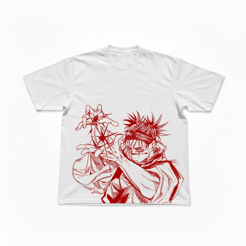 Jujutsu Kaisen Choso Piercing Blood Red Line Art Anime Graphic T-Shirt Cotton Men Women Streetwear Tee