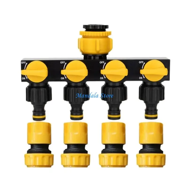 U2JC 4-Way Garden Water Divider Removable Garden Hose Splitters Watering Connector Distributor For Outdoor Tap and Faucet