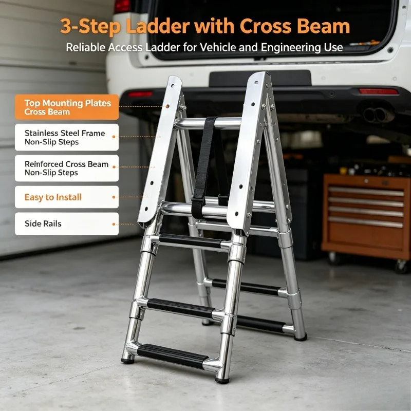 Marine Hidden Slide Boarding Ladder 304 Stainless Steel Retractable Launching Ladder For Yacht Boat Vessel Access Equipment