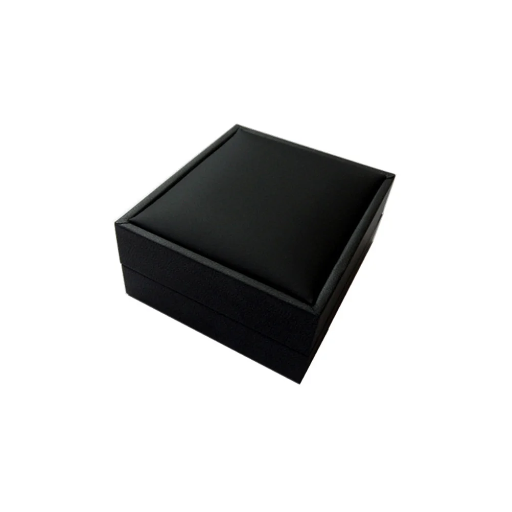 Elegante joyero negro de PU, organizador de collares forrado flocado, estuche de almacenamiento de regalo, organizador de joyas, caja de collares