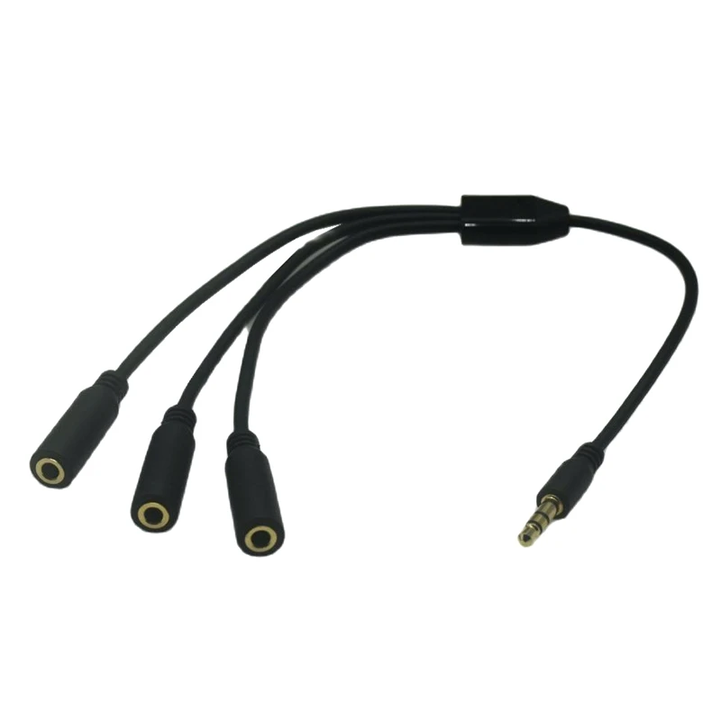 3.5mm Microphone Adapter Cable Audio Stereo Mic Converter Cord Two TRS 3 4 5 Female To One 3 Pole TRRS Male Plug For Smartphone