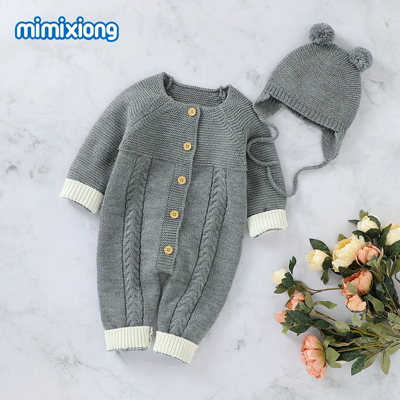 Baby Rompers Clothes for Newborn Infant Boys Girls Knitted Jumpsuits Long Sleeve Toddler Autumn Winter Overalls Children Outfits