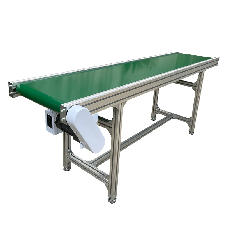 

Assembly line belt conveyor belt small belt injection molding machine connecting table climbing