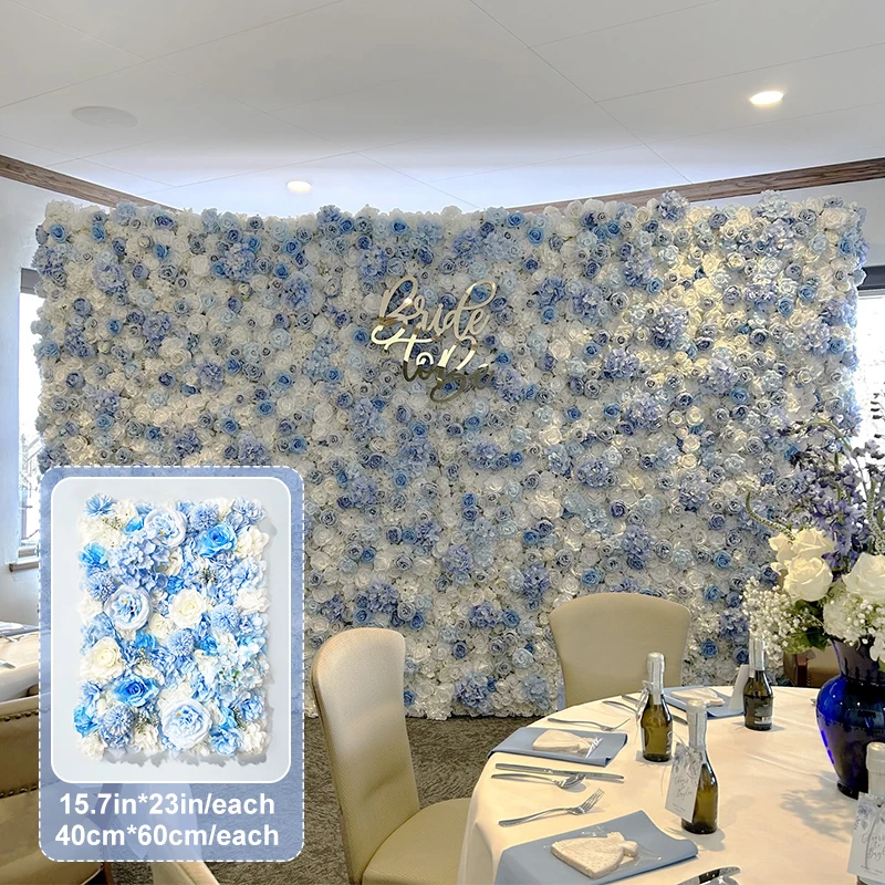 Artificial Flower Wall Panel 3D Backdrop Wall Wedding Decoration Silk Rose Flowers for Home Party Baby Shower Outdoor Decor