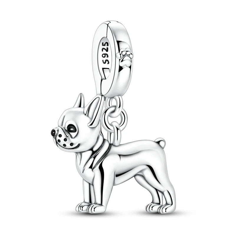 

925 Sterling Silver Charms Bead Bulldog Dangle Fit Original Bracelet DIY Women Jewelry Gift