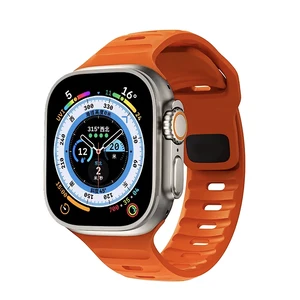 Soft silicone band for men and women, compatible with Apple Watch bracelets, 49 45 44 42 42 44 40 38 8 Main Sales Bracelet Apple Watch Female - №1