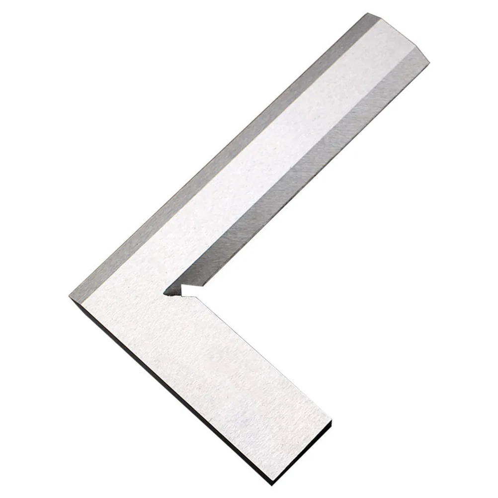 

Carbon Steel Angle Ruler L Shaped 90 Degrees Wide Base Square Measuring Tool Durable Practical Portable Silver Machinist