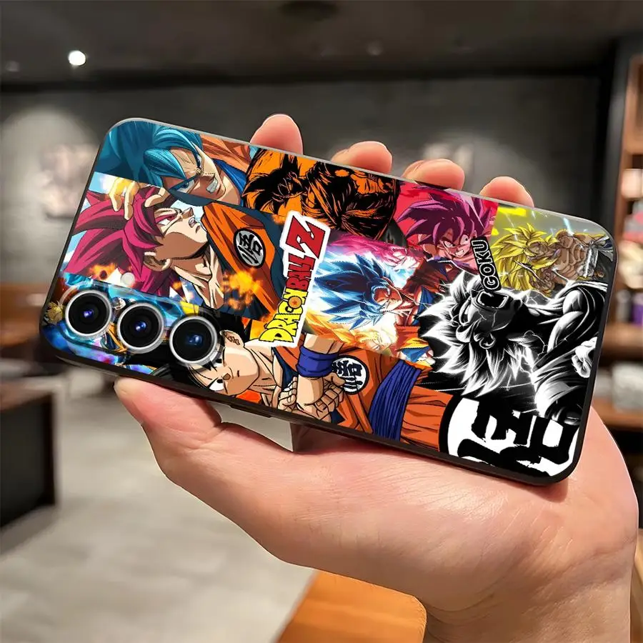 Dragon Ball Super Goku Hülle für Samsung Galaxy S21 FE S20 S25 Edge S23 Ultra S24 Plus Schwarze weiche Handyhülle