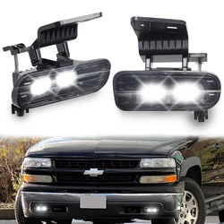 1 Set LED Fog Lights Left Right Compatible with 1999-2002 Chevy Silverado 2000-2006 Suburban and Chevy Tahoe