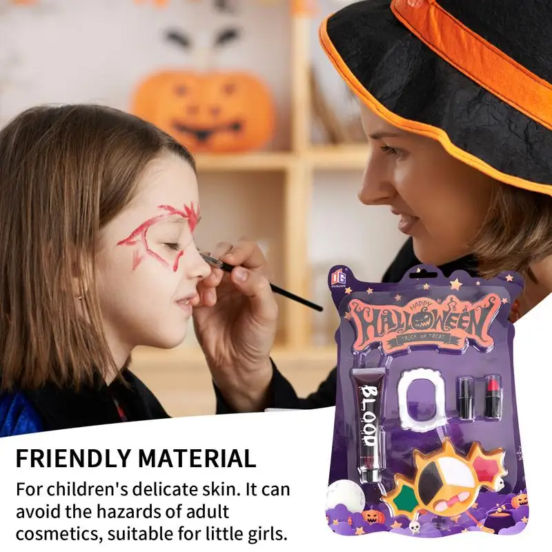 Kit de maquillaje de Halloween, juguetes de vestir lavables, seguro e inofensivo, accesorios de Halloween, juego de maquillaje, producto único para niños