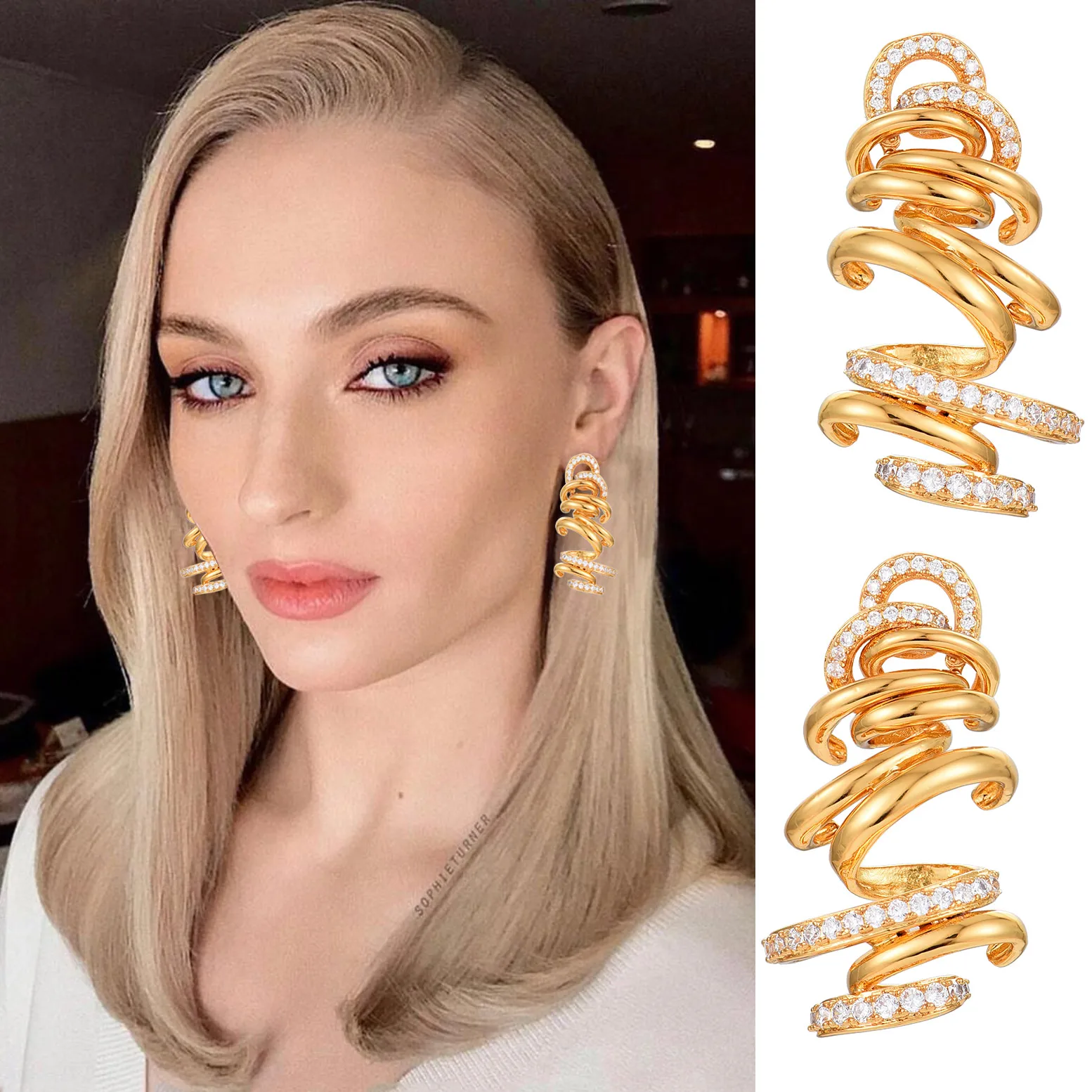 

Missvikki Tornado Sandstorm Earrings boucle d'oreille femme 2025 Earrings for Women New Fashion Design Dubai Bridal Jewelry