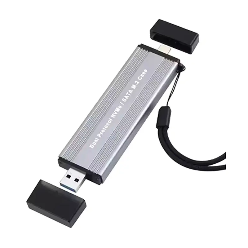 

AA84 M. 2 Корпус Nvme NGFF SATA Двухрежимный SSD-адаптер Интерфейс 10 Гбит/с Протокол внешнего жесткого диска