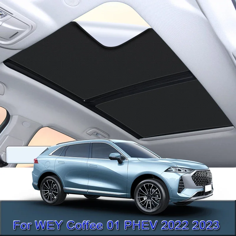 

For WEY Coffee 01 PHEV 2022 2023 2024 Car Electrostatic Adsorption Sunroof Sunshade Heat Insulation Skylight Sticker Accessories