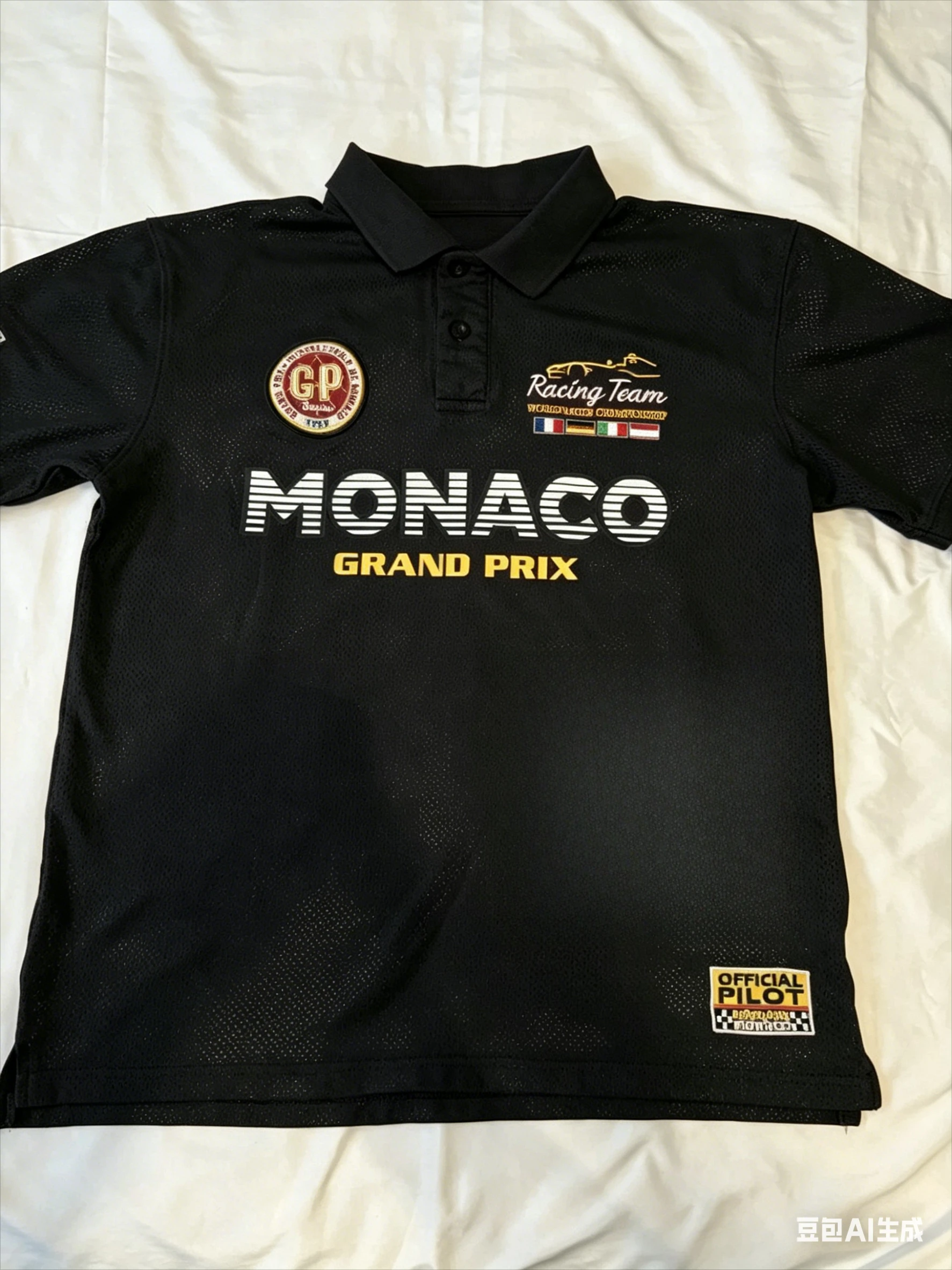 MONACO GRAND PRIX RACING OFFICIAL POLO SIZE XXL GAZZOIL FRANCE Y2K Streetwear Summer Letter Printed T-shirt High Street