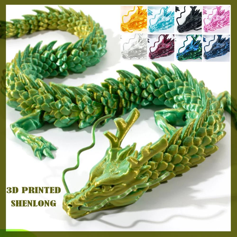 3D Printed Toys Shenlong Dragon Model Multi-joint Ornament Kids Toys Realistic Animal Figures Decorative Desktop Boys Gifts Toy