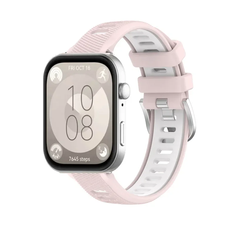 حزام تشغيل من السيليكون + موصل لساعة Huawei Watch Fit 4 / Fit4 Pro الاحتياطية