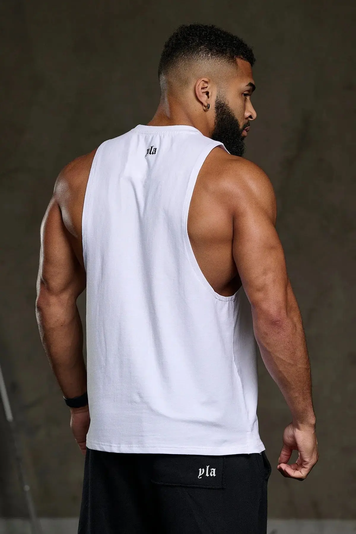 2024 YA Men's Tank Top Cotton Round Neck Printed Sleeveless T-shirt Muscle Exercise Fitness Camback Tank Top