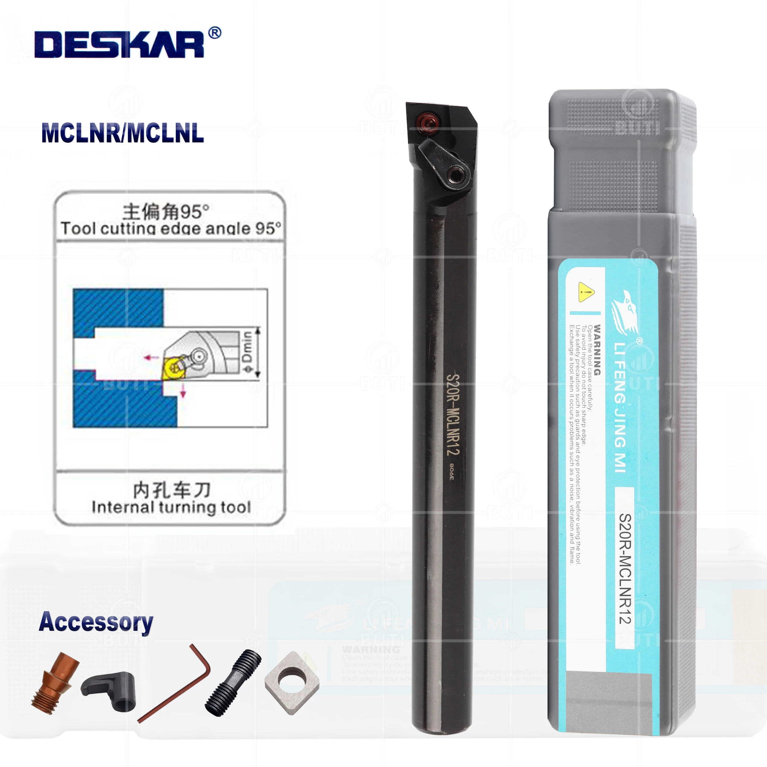 Deskar 100 Original Mclnr S16q S20r S25s-mclnr L12 Suporte de Ferramentas de Torneamento Interno Mclnl Use Cnmg Carbide Insere Cnc Boring Bar