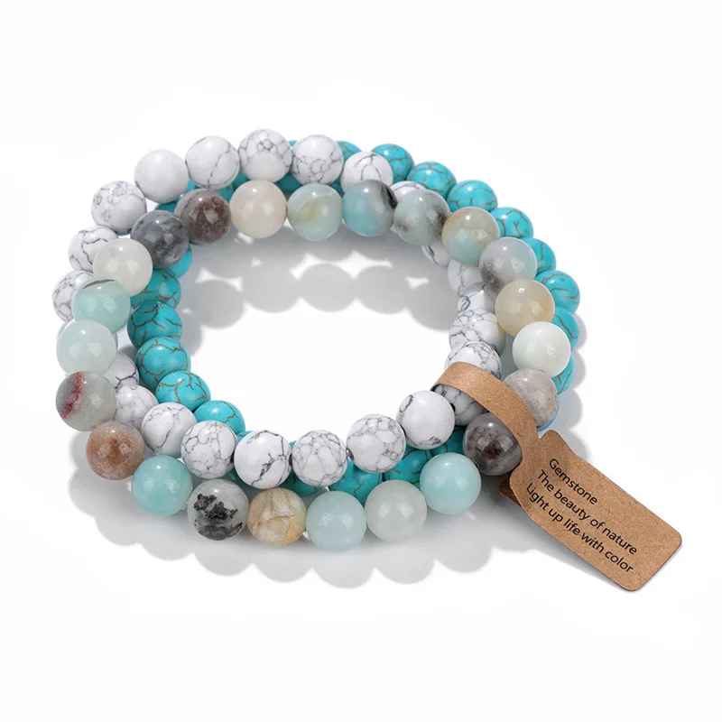 Natuursteen Kristal Kralen Halfedelstenen Damesarmband Amethist Meerlaagse Combinatiearmbanden