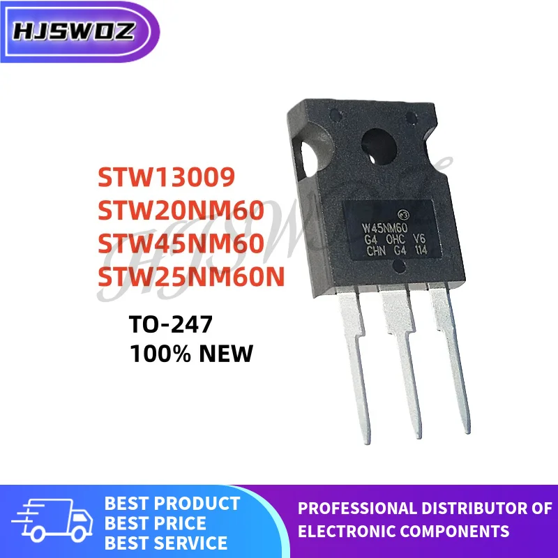 5/PCS New STW13009 STW20NM60 STW45NM60 STW25NM60N W13009 W20NM60 W45NM60 W25NM60N TO-247 MOS tube