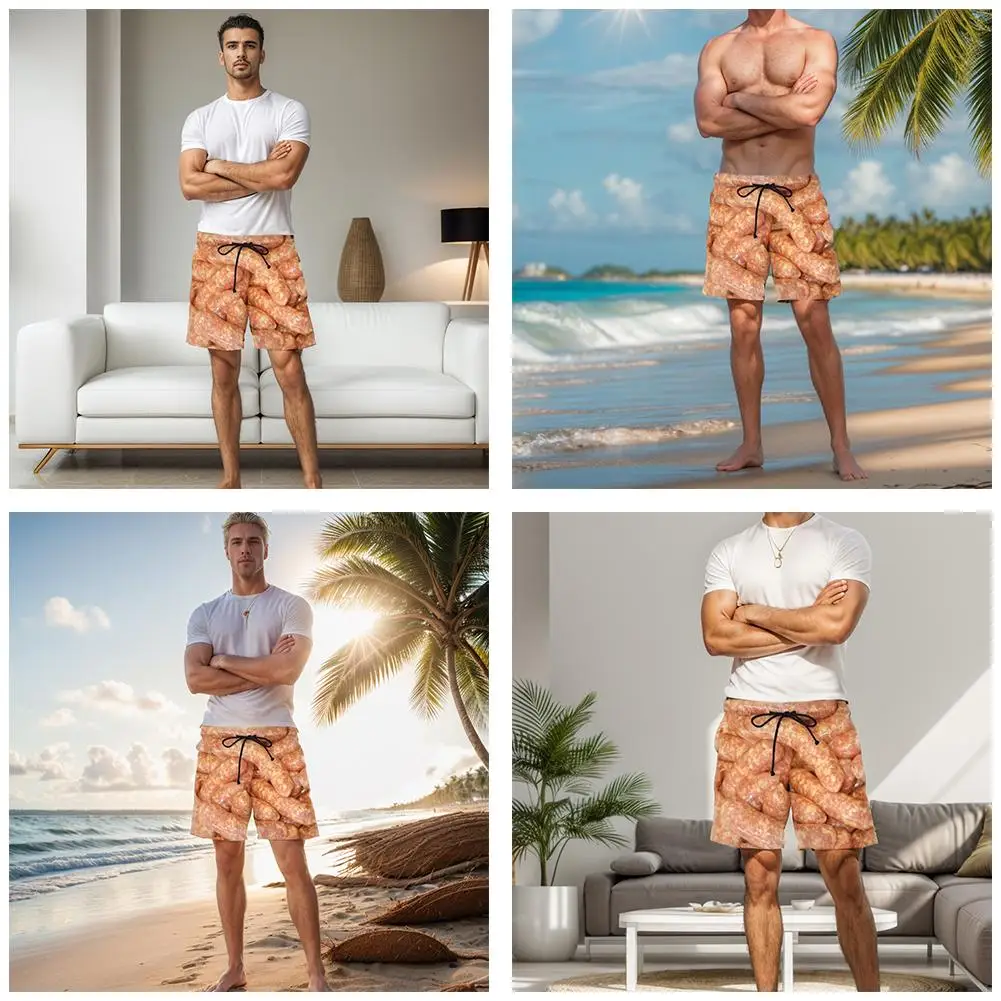 Pantalones cortos de baño con estampado 3d para hombre, ropa de playa, chándal de secado rápido, pantalones de viaje, tabla de surf, X1I5