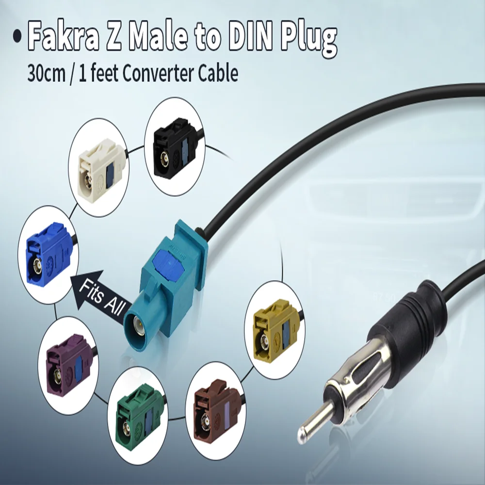 

Superbat Fakra DIN Fakra Z Универсальный провод к антенне AM/FM штекер RG174 30 см RF коаксиальный кабель Адаптер антенны для Electroni