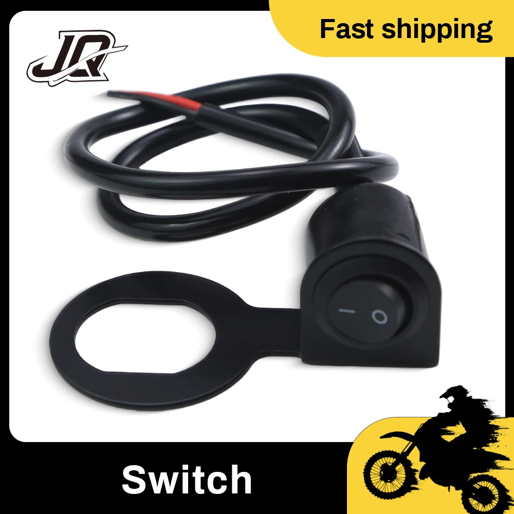 Motorcycle Handlebar Mounted ON OFF Switch 12V Waterproof 2 Wire Control Switch For LED Spotlight Fog Light
